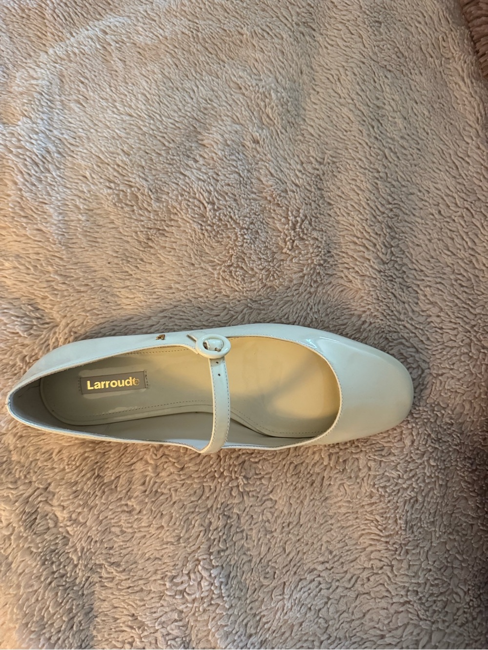 Larroude Blair Mary Jane Flats in Cream - Picture 2 of 5